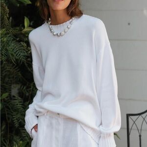 DONNI. Cotton Knit Crew Neck Sweater